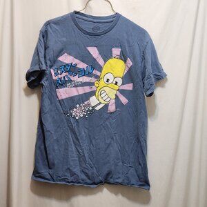 The Simpsons‎ Homer Japanese Mr Sparkle Cadet Blue T-Shirt Tee Mad Engine M